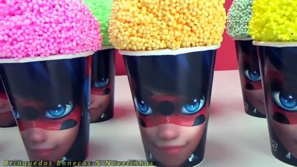 Miraculous Ladybug Copos Surpresas Massinha de Espuma Foam Clay as Aventuras de Ladybug Em Português