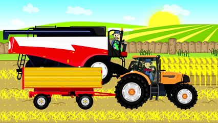 ☻ Farmer - Farm Work | Combine-Harvester | Kombajn - Traktor Bajki Dla Dzieci ☻