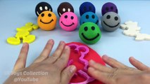 Play and Learn Colours with Playdough Smiley Face with Mickey Mouse and Minnie Mouse Molds
