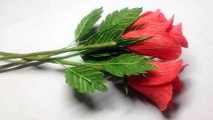 How to Make Rose Crepe Paper Flowers - Flower Making of Crepe Paper - Paper Flower Tutorial