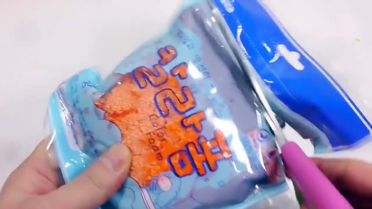 DIY Kinetic Sand Slime Alien Cake Learn Colors Glitter Slime Foam Clay Orbeez