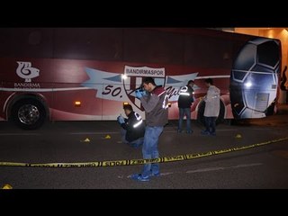 Play-off maçı öncesi Bandırmaspor otobüsüne kurşun yağmuru