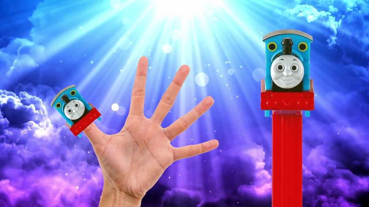 Thomas the Tank Engine Finger Family Song ★ PEZ Dispenser Daddy Finger Nursery Rhyme Lyrics and More