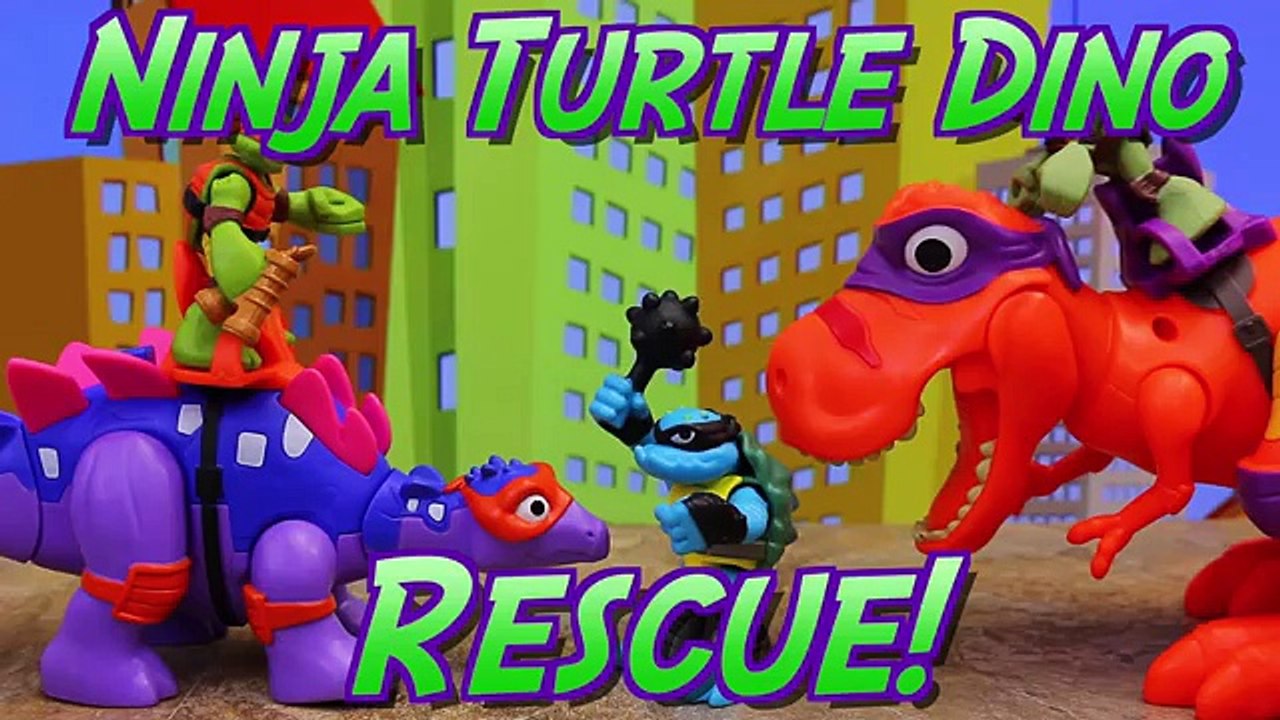 Teenage Mutant Ninja Turtles Blast to the Past TMNT Stegosaurus with Mikey Saves Kidnapped April