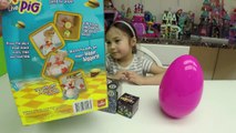 POP THE PIG Family Fun Game for Kids + Big Egg Surprise Opening Toys Kinder Egg SpiderMan ToysReview