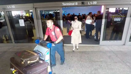 Hustler Dita Von Teese Sets A Brisk Pace At LAX