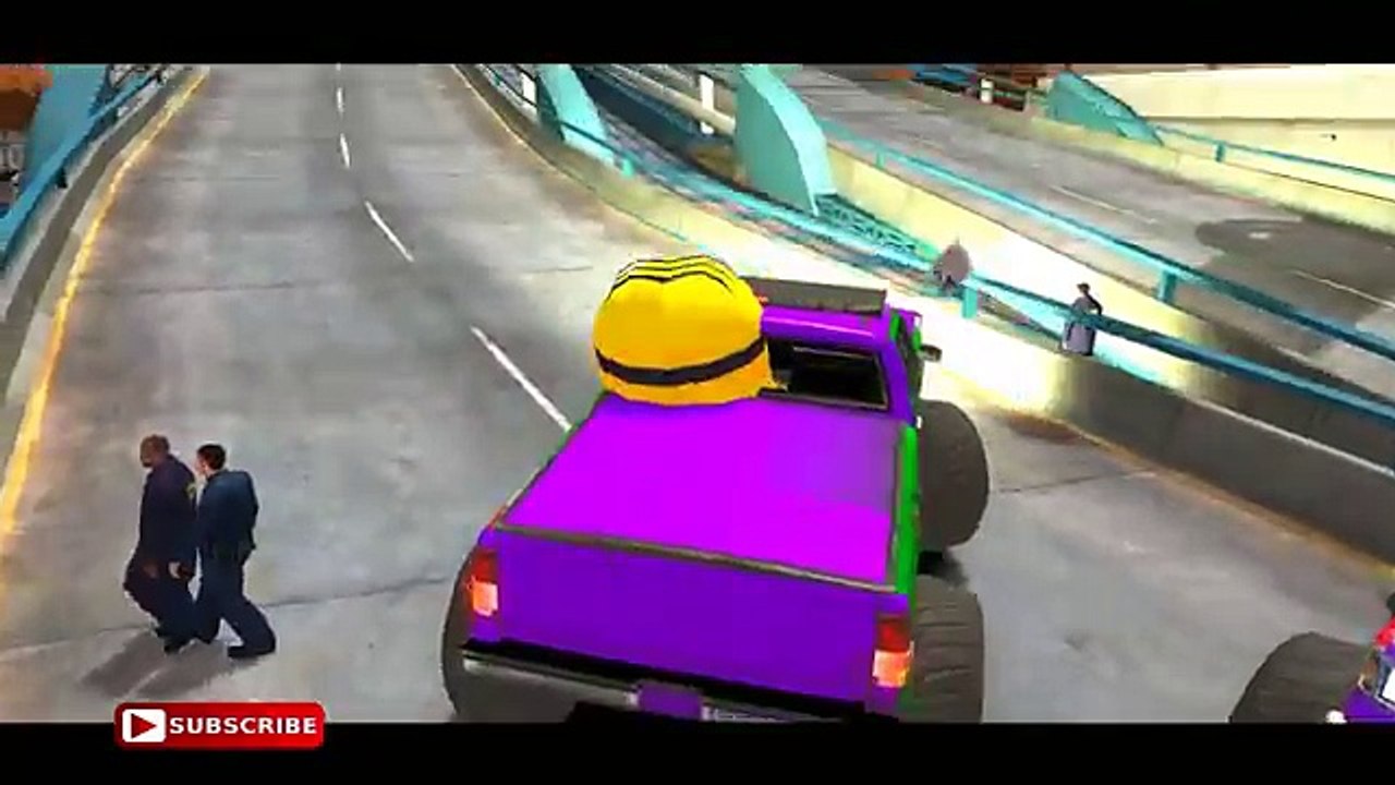 MINIONS COLORS Wheels On The Bus & SCHOOL BUS MONSTER TRUCK EPIC PARTY - Nursery Rhymes Songs