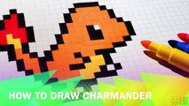 Handmade Pixel Art - How To Draw Charmander #pixelart