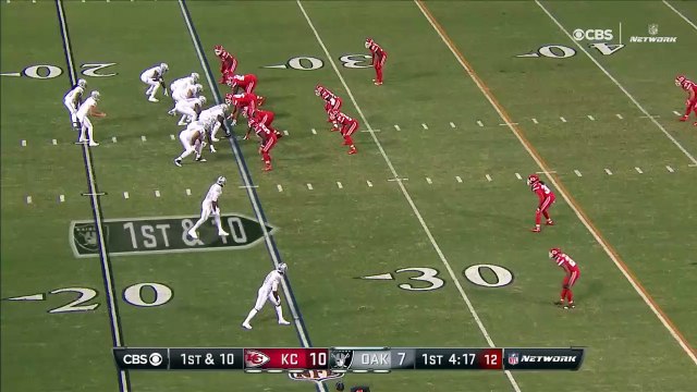 Oakland Raiders running back Marshawn Lynch puts Chiefs defender on skates on his first carry