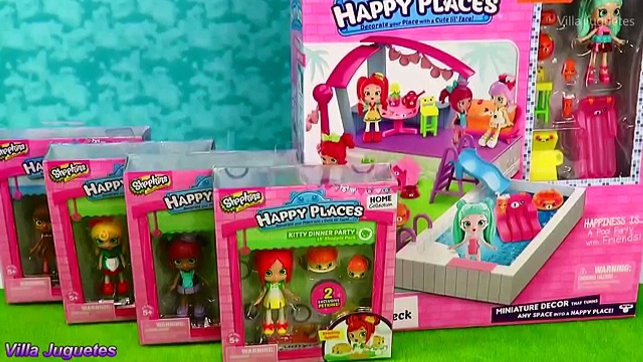 Happy Places Happy Home Pool and Sun Deck + Shoppies Spaghetti Sue, Tippy Teapot, Cocolette, y Krist