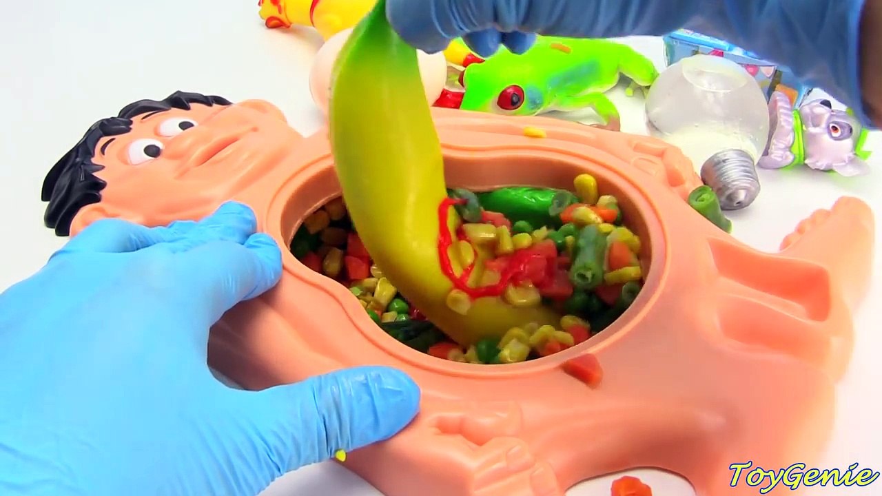 Cutting Open Mr Doh Whats Inside Throwing Up Frog, Carrots, Peas, and Squishy Toys
