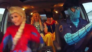 Superhero Car Dance! Superhero Mixup! SpiderElsa Harley Quinn Elsa Maleficent and blue spiderman cop