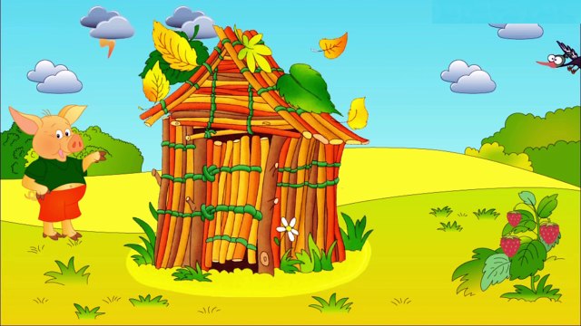 Картинки домиков трех поросят по отдельности для детей