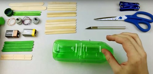 how to make Helicopter with bottle and ice cream sticks