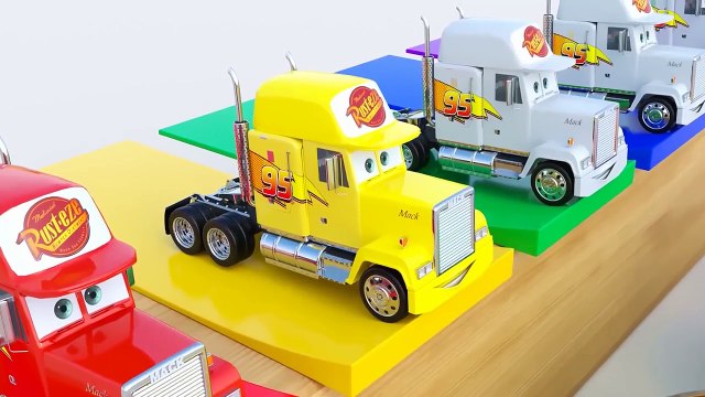 Aprender los colores con McQueen Camiones en español para niños con musica | Animacion | 3D