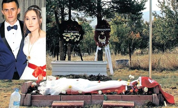 Şehidin Vasiyeti Yerine Getirildi: Mezarının Üzerine Eşinin Beyaz Gelinliği Örtüldü