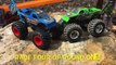 Hot Wheels Monster Jam Back Yard Downhill Drag Racing! 16 New Trucks