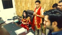 Radhe Maa Latest News Vivek Vihar SHO Sanjay Sharma Suspends After Offered His Chair To Radhe Maa