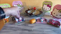 Hello Kitty 16 Kinder Surprise Eggs   Toys Unboxing Huevos Sorpresa ハローキティ