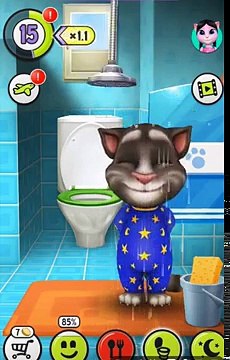 Konuşan Kedi Talking Tom Çiş Yapıyor Banyo Yapıyor Yemek Yiyor Oyun Oynuyor Türkçe Çocuk Çizgi Flm