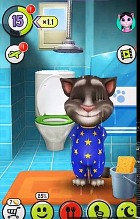 Konuşan Kedi Talking Tom Çiş Yapıyor Banyo Yapıyor Yemek Yiyor Oyun Oynuyor Türkçe Çocuk Çizgi Flm