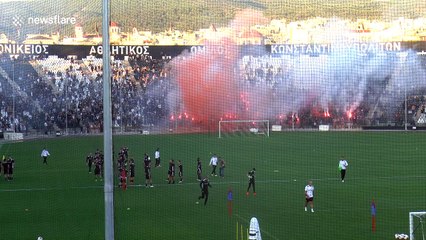 Check out the crazy atmosphere at Greek football TRAINING SESSION
