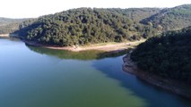 Su Seviyesi Azalan Alibeyköy Barajı Havadan Görüntülendi