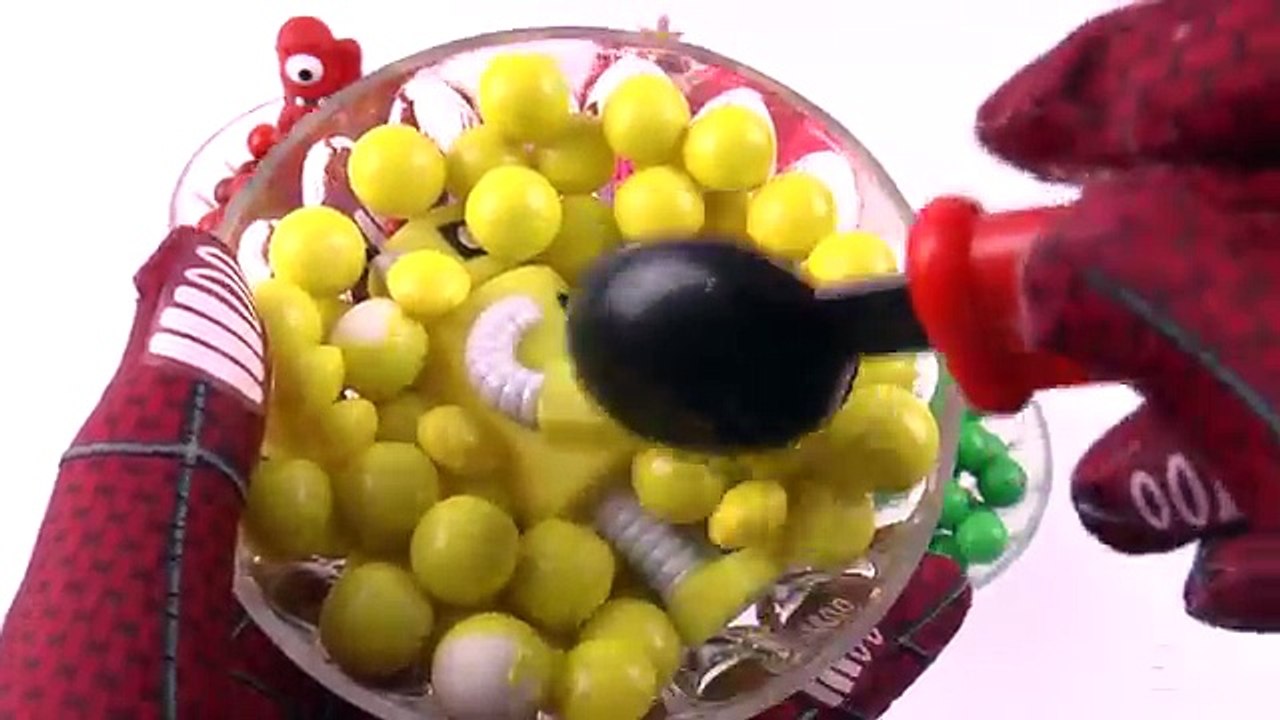 Learn Colors with Hide and Seek Surprise Yo Gabba Gabba Toys in Candy Bowl with GUMBALL SHOWER