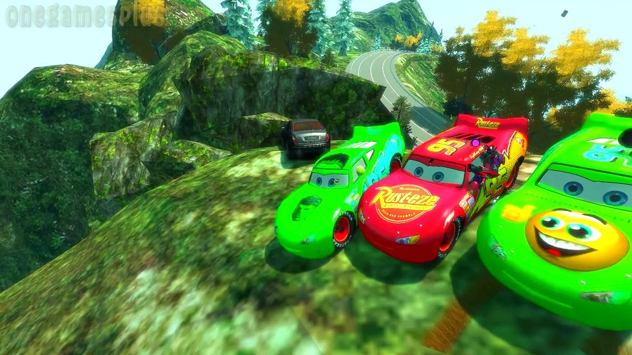 Nursery Rhymes Disney cars Green Lightning McQueen Miki Maus Hulk Optimus Prime crash test