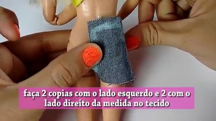 Shorts Destroyed | Como fazer mini short de cintura alta rasgado para barbie e outras bonecas