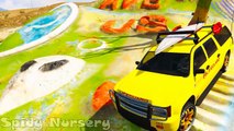 POLICE SUV CARS Transportation in Spiderman Cartoon for Children and Colors for Kids Nursery Rhymes