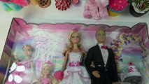 Barbie Dolls Wedding Day Bridal Party Groom Ken Playset Flower Girl Bride Bridesmaid Playdoh Cake