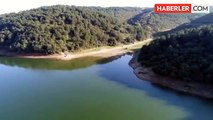 Su Seviyesi Azalan Alibeyköy Barajı, Havadan Görüntülendi