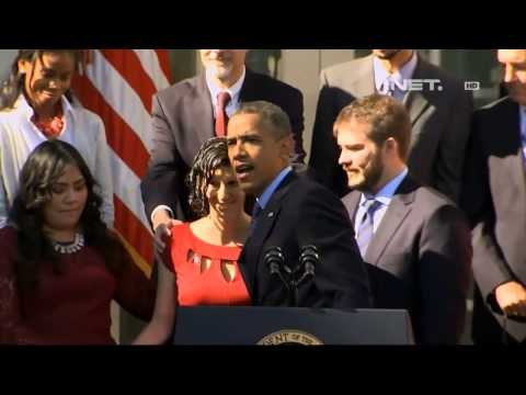 NET12 - Wanita Hamil Nyaris Pingsan Saat Menghadiri Pidato Obama