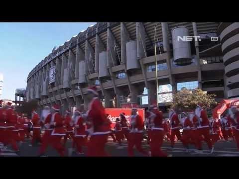 NET12 - 6000 Santa Klaus ikuti lomba lari di Spanyol