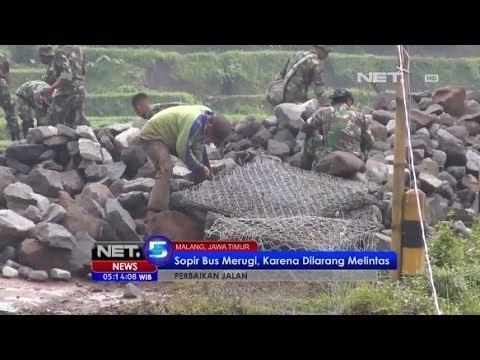 NET5 - Supir Bus Merugi karena Dilarang Melintas Jalur Longsor Malang