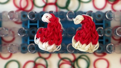 Rainbow Loom Band Santa Hat Charm for Christmas - EASY