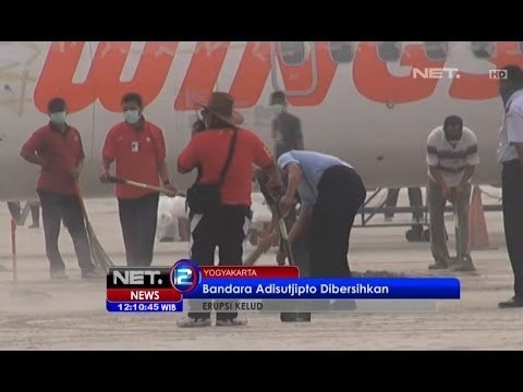 NET12 - Bandara Adisutjipto Mulai Dibersihkan dari Abu Vulkanis