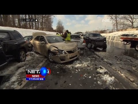 NET17 - 30 Pengendara mobil terluka dalam kecelakaan beruntun di Pennsylvania Amerika