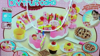 Toy kitchen playset PlayDoh velcro cutting fruits cakes cookies & cupcakes toy