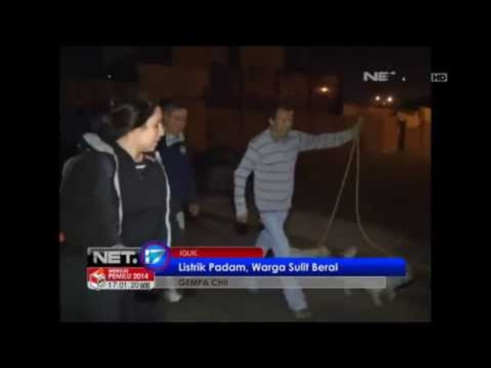 NET17 - Pasca gempa di Chile kota Iquique gelap gulita akibat aliran listrik belum dihidupkan