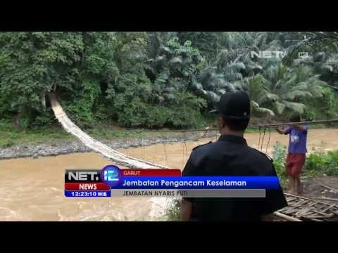 NET12 - Jembatan gantung di kec. Cisompet kondisinya sudah rusak parah