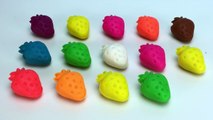 Fun Learning Colours and Numbers from 1 to 12 with Play Doh Strawberries for Kids and Preschoolers