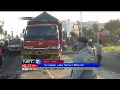 NET12 - Jelang arus mudik perbaikan jalur pantura di Tegal terus dikebut