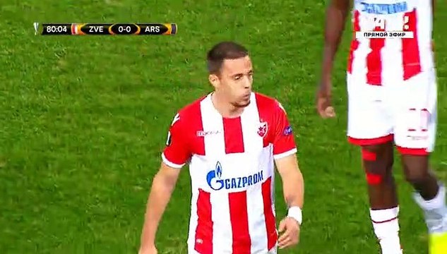 Milan Rodic (Elbowing) Red Card HD - FK Crvena zvezda	0-0	Arsenal 19.10.2017
