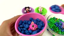 Learn Colors M&M Chocolate Bath Surprise Toys Spiderman Doc McStuffins Mickey Mouse & Nursery Rhymes