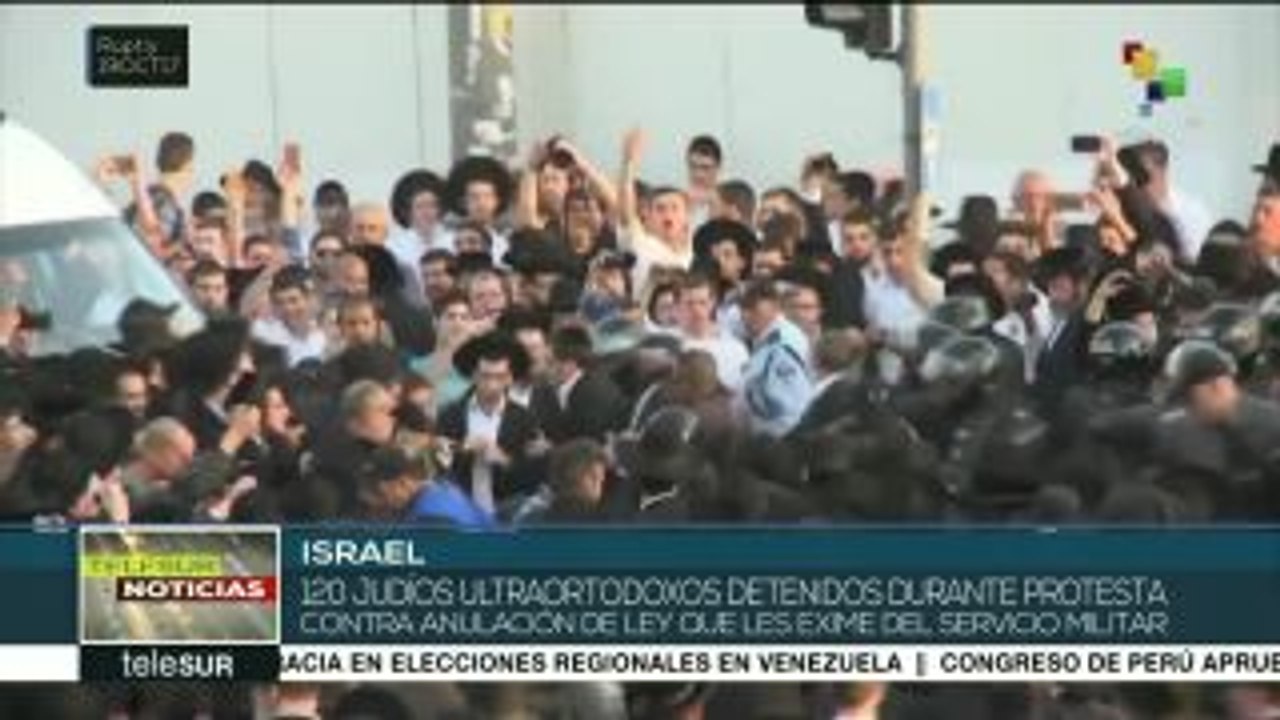 120 judíos ultraortodoxos detenidos durante protesta en Israel