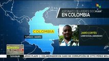 teleSUR noticias. Colombia: aumenta violencia contra líderes sociales