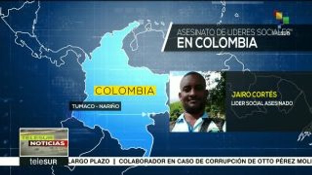 teleSUR noticias. Colombia: aumenta violencia contra líderes sociales