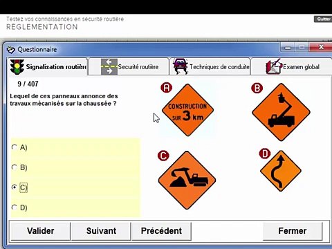 Testez vos connaissances en Signalisation routière Examen théorique la SAAQ teste 1/30